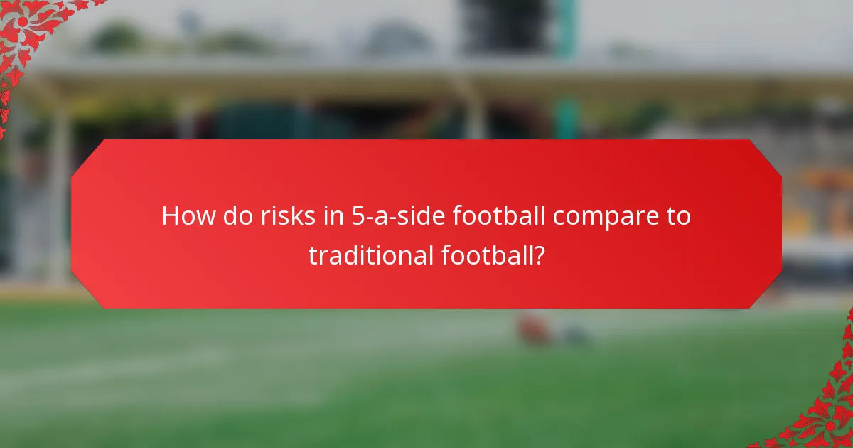 How do risks in 5-a-side football compare to traditional football?